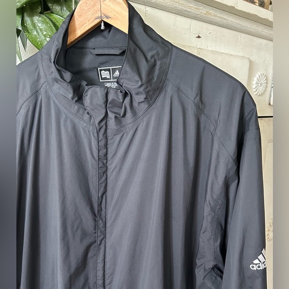 🔥Adidas | Men’s black Climaproof zipper front rain jacket side zipper pockets XL - Picture 10 of 12